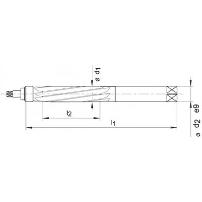 Ruční výstružník D859 HSS 6,0mm BECK - obrázek