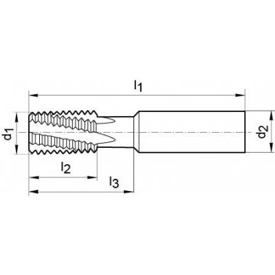 Závitová dréza TMUSP tvrdokov TiCN stopka HA vnitřní chlazení D12x20x1,5mm GÜHRING - obrázek