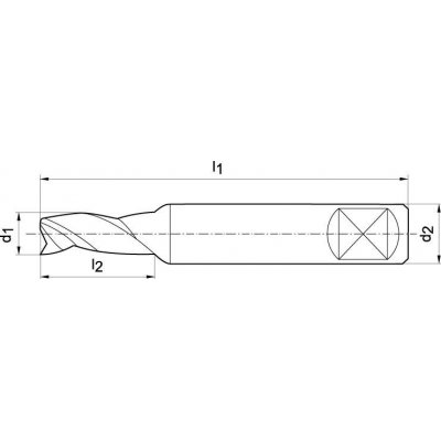 Drážkovací fréza dlouhá dlouhá HSSCo8 typ N 2mm FORMAT - obrázek