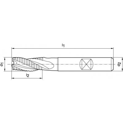 Stopková fréza krátká DIN844 HSSCo8 typ NF Z3 12mm FORMAT - obrázek