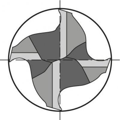 Hrubovací fréza krátká DIN844 HSS-Co5 TiALN typ NR 14mm FORMAT - obrázek