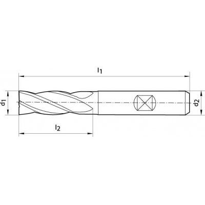 Stopková fréza krátká DIN844 HSS-Co5-PM TiALN typ N 2mm FORMAT - obrázek