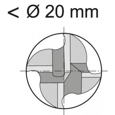 Stopková fréza krátká DIN844 HSSCo8 typ NF Z4 6mm FORMAT - obrázek