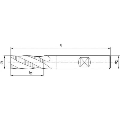 Stopková fréza krátká DIN844 HSSCo8 typ NF Z4 12mm FORMAT - obrázek