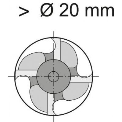 Stopková fréza krátká DIN844 HSSCo8 typ NF Z4 20mm FORMAT - obrázek