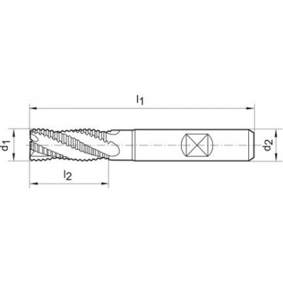 Hrubovací fréza krátká DIN844 HSSCo8 TiALN typ NR 11mm FORMAT - obrázek