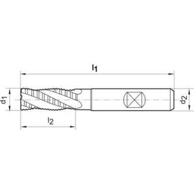 Hrubovací fréza krátká DIN844 HSSCo8 TiALN typ HR 12mm FORMAT - obrázek