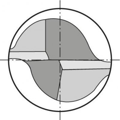 Stopková fréza krátká DIN6527 tvrdokov Z2 stopka HA 8mm FORMAT - obrázek