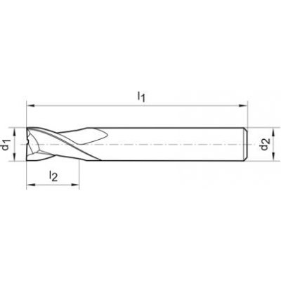 Stopková fréza krátká DIN6527 tvrdokov Z2 stopka HA 12mm FORMAT - obrázek