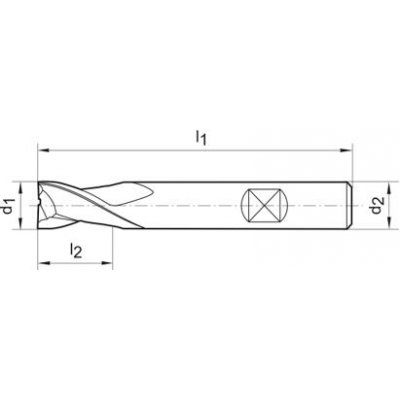 Stopková fréza krátká DIN6527 tvrdokov TiALN Z2 stopka HB 2mm GÜHRING - obrázek