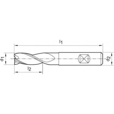 Stopková fréza dlouhá DIN6527 tvrdokov Z3 stopka HA 2mm FORMAT - obrázek
