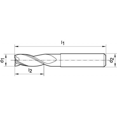 Stopková fréza dlouhá DIN6527 tvrdokov Z3 stopka HA 2mm FORMAT - obrázek