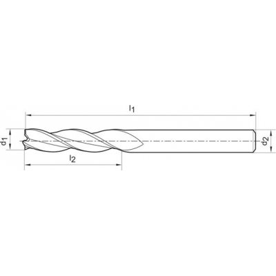 Stopková fréza extra dlouhá WM tvrdokov stopka HB Z3 10mm FORMAT - obrázek