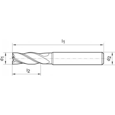 Stopková fréza krátká tvrdokov TiALN stopka HB Z4 2mm/D6mm FORMAT - obrázek