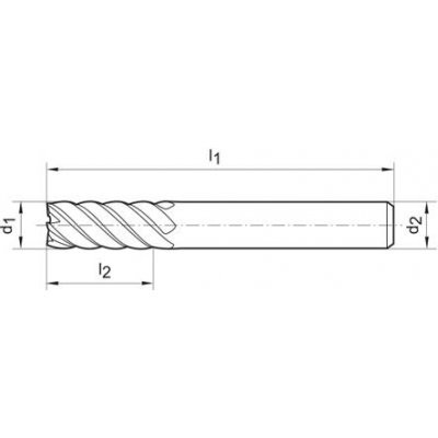 Vícezubá fréza dlouhá DIN6527 tvrdokov TiALN typ N stopka HB Z6-8 6,0mm FORMAT - obrázek