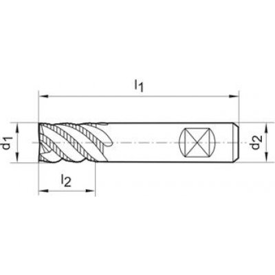 Hrubovací fréza krátká tvrdokov TiALN typ HR stopka HB Z4 12mm FORMAT - obrázek