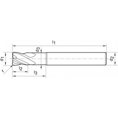 Toroidní fréza tvrdokov hliník nano leštěná Z3 6/0,5mm GÜHRING - obrázek