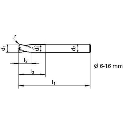 Toroidní fréza dlouhá DIN6527 tvrdokov Signum typ N 6/1mm GÜHRING - obrázek