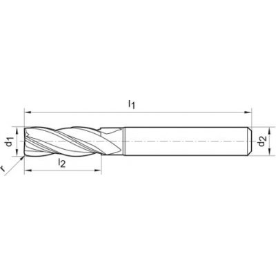 Toroidní fréza s rohovým rádiusem tvrdokov TiALN Z4 10mm FORMAT - obrázek