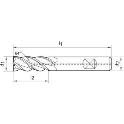 Ratio fréza dlouhá  DIN6527 tvrdokov FIRE typ INOX stopka HB Z4 6,0mm GÜHRING - obrázek