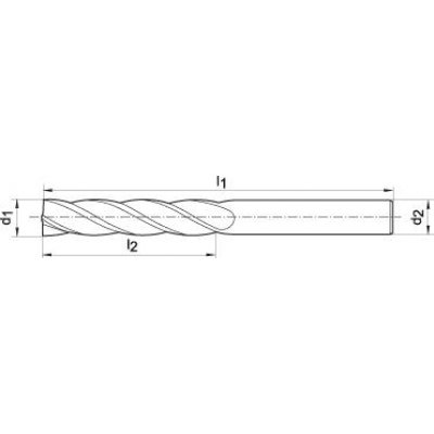 Stopková fréza SL extra dlouhá tvrdokov FIRE Z4 5mm GÜHRING - obrázek