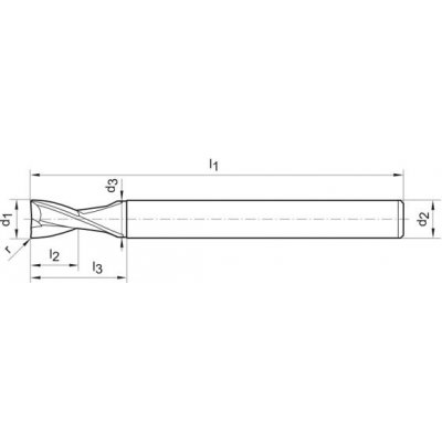 Stopková fréza z masivního tvrdokovu typ W stopka HA Z2 25° 6mm FORMAT - obrázek