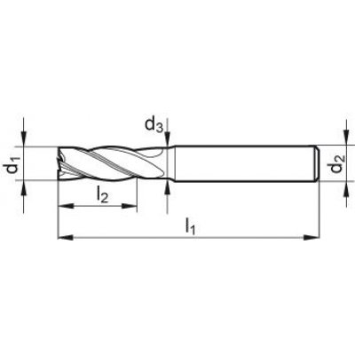 Ratio fréza dlouhá  DIN6527 tvrdokov FIRE INOX Z4 stopka HA 8mm GÜHRING - obrázek