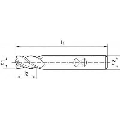 Stopková fréza HPC krátká tvrdokov typ INOX TiALN 35/38° Z4 6mm FORMAT GT - obrázek