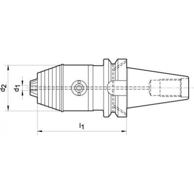 Krátké sklíčidlo JIS6339ADB R/L 0,3-8mm BT40 WTE - obrázek