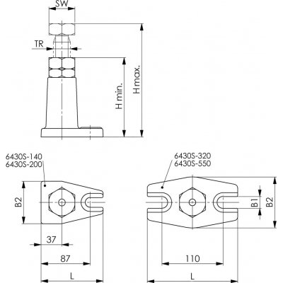 Šroubovací podpěrka rozměr 550 320-550mm AMF - obrázek