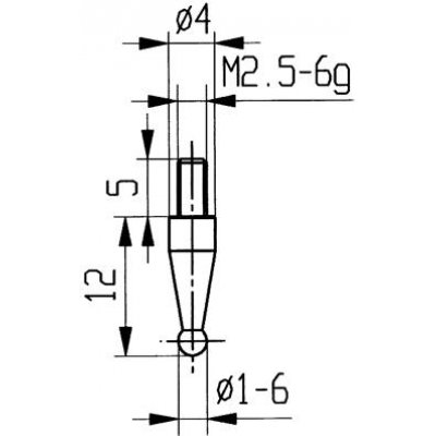 Měřicí snímač tvrdokov kulička typ 18/ 1,0mm KÄFER - obrázek