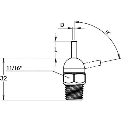 Vysokotlaká tryska CD pro hadice na chladivo 1/8" 70bar O1,6x0mm modro-oranžová LOC-LINE - obrázek