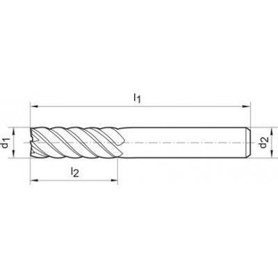 Stopková fréza extra dlouhá tvrdokov AlTiN+ Z6 45° 10mm FORTIS - obrázek