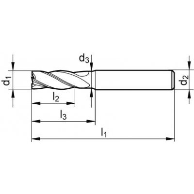 Výkonnostní fréza tvrdokov TiALN stopka HB Z4 12mm FORMAT GT - obrázek