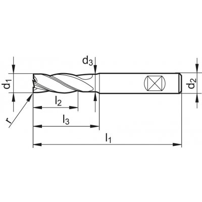 Výkonnostní fréza tvrdokov TiALN stopka HB Z4 8/R1,5mm FORMAT GT - obrázek