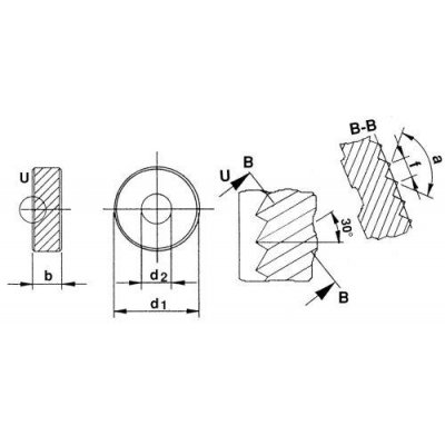 Rádlovací kolečko PM BL 15° 14,5x3x5 H7 P1 QUICK - obrázek