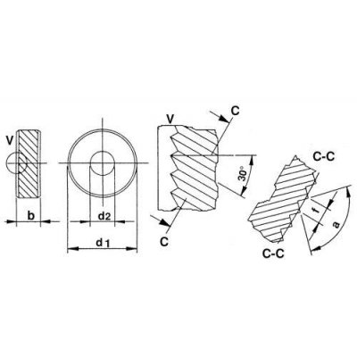 Rádlovací kolečko PM BL 30° 14,5x3x5 H7 P0,4 QUICK - obrázek