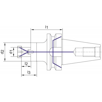 Kombinovaný unášeč pro nástrčné frézy JISB6339ADB BT40 40mm krátký FORTIS - obrázek