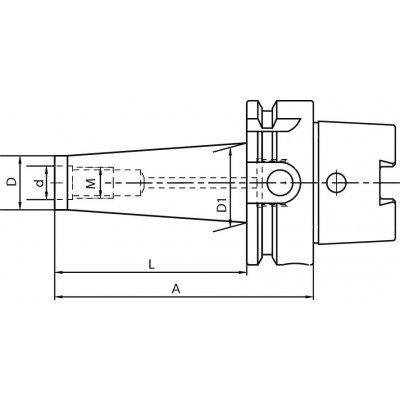 Upínač pro frézy se závitem DIN69893 A HSK-A63 M6x50mm FORTIS - obrázek