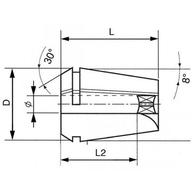 Kleština čtyřhran ER25-4,5x3,4 FORTIS - obrázek