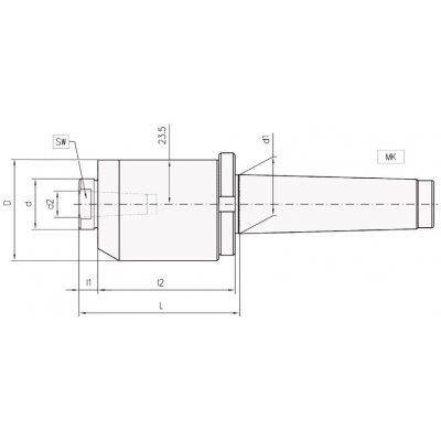 Soustružnický hrot pro CNC vysoký výkon unášený MK3 úzký CONZELLA - obrázek