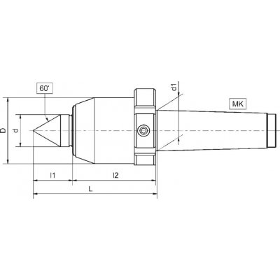 Soustružnický hrot unášený s odtlačovací maticí MK6 CONZELLA - obrázek