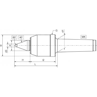 Soustružnický hrot unášený s odtlačovací maticí MK2 CONZELLA - obrázek