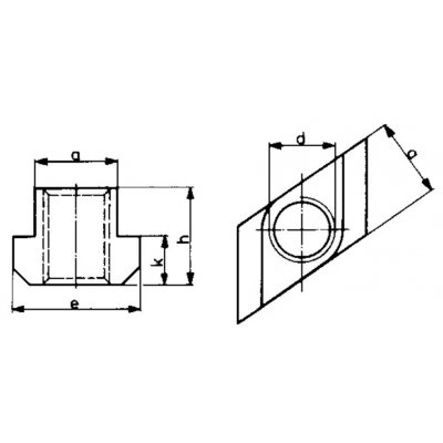 Kosočtvercová matice do T-drážek Rhombus DIN510 M8x10mm AMF - obrázek