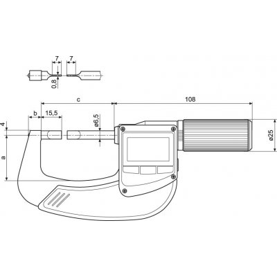 Mikrometr digitální, čepelové měřicí plochy 40 EWRi-S 0-25mm MAHR - obrázek