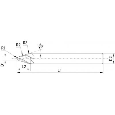 Oblouková fréza VHM 8,0mm Z4 kónická 18GHA SUPRA Format GT - obrázek