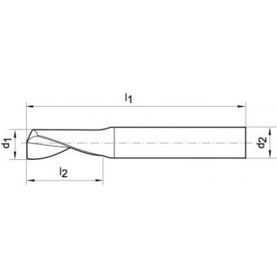 Jednozubá fréza VHM 4,0mm Z1 HA TA-C Format GT - obrázek