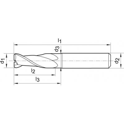 Stopková fréza na vrtané drážky, tvrdokov, hliník 3,0mm Z2 HA TA-C Format GT - obrázek