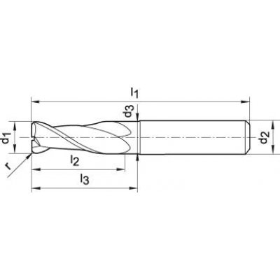 Toroidní fréza tvrdokov 4/0,3mm Z2 str. HA TA-C Format GT - obrázek