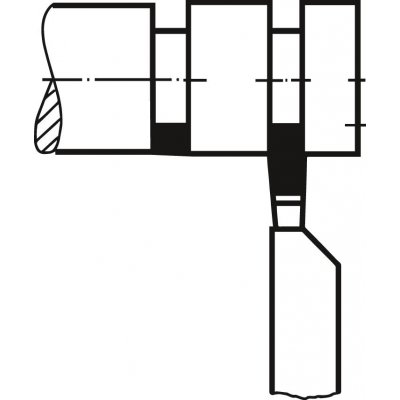 Zapichovací soustružnický nůž, tvrdokov DIN 4981 pravý 12x8x100mm P25/30 Wilke - obrázek